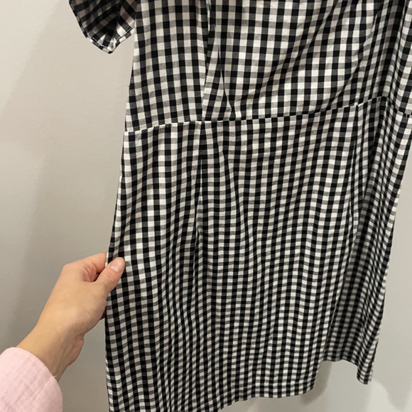 Black and white checker print off shoulder tank dress with lining size medium - Picture 3 of 7
